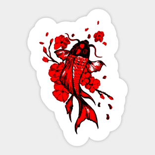 Red Koi Carp Sticker